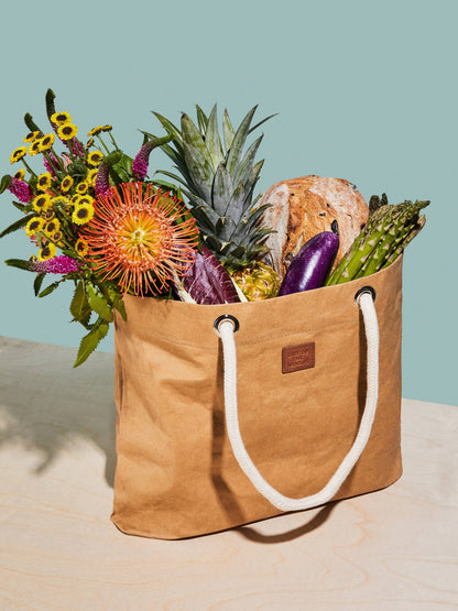 Pure Cord Shopper, Vegan Leather Tote Bag - SMALL CASE PACKS