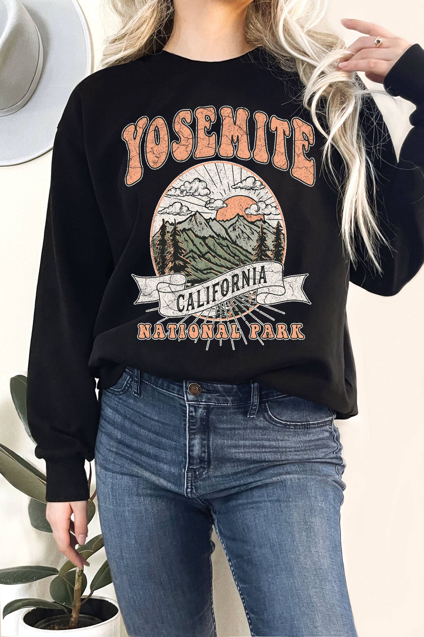 YOSEMITE NATIONAL PARK GRAPHIX TERRY SWEATSHIRTS: OAT