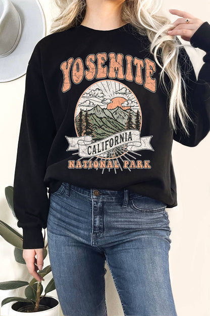 YOSEMITE NATIONAL PARK GRAPHIX TERRY SWEATSHIRTS: OAT