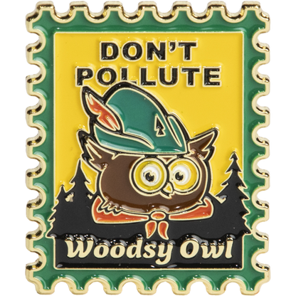Woodsy Owl Postage Stamp Pin