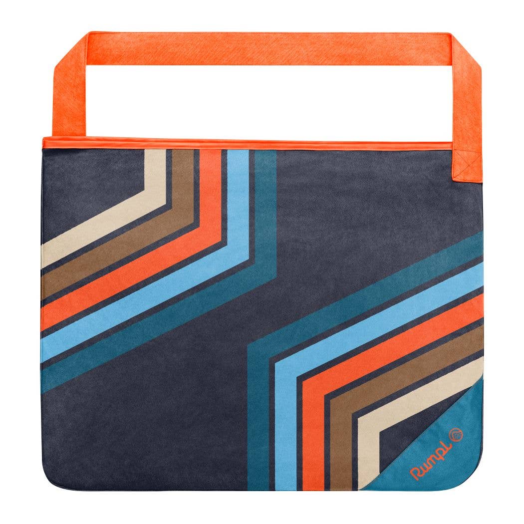 Tech Towel Tote - Midnight Retro Stripes: Double