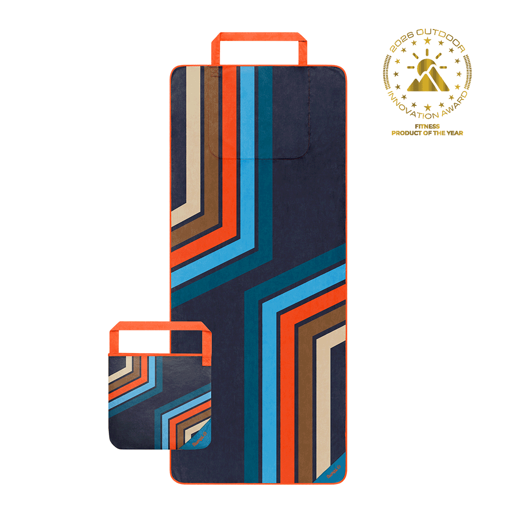 Tech Towel Tote - Midnight Retro Stripes: Double