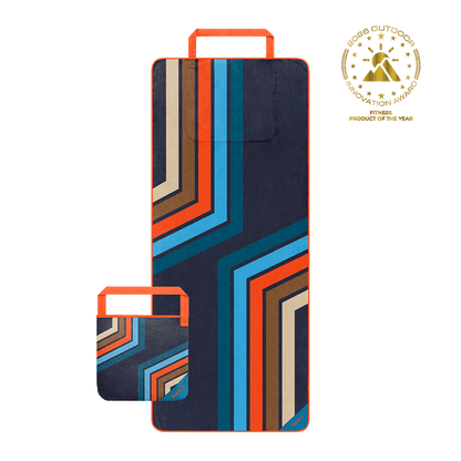 Tech Towel Tote - Midnight Retro Stripes: Double