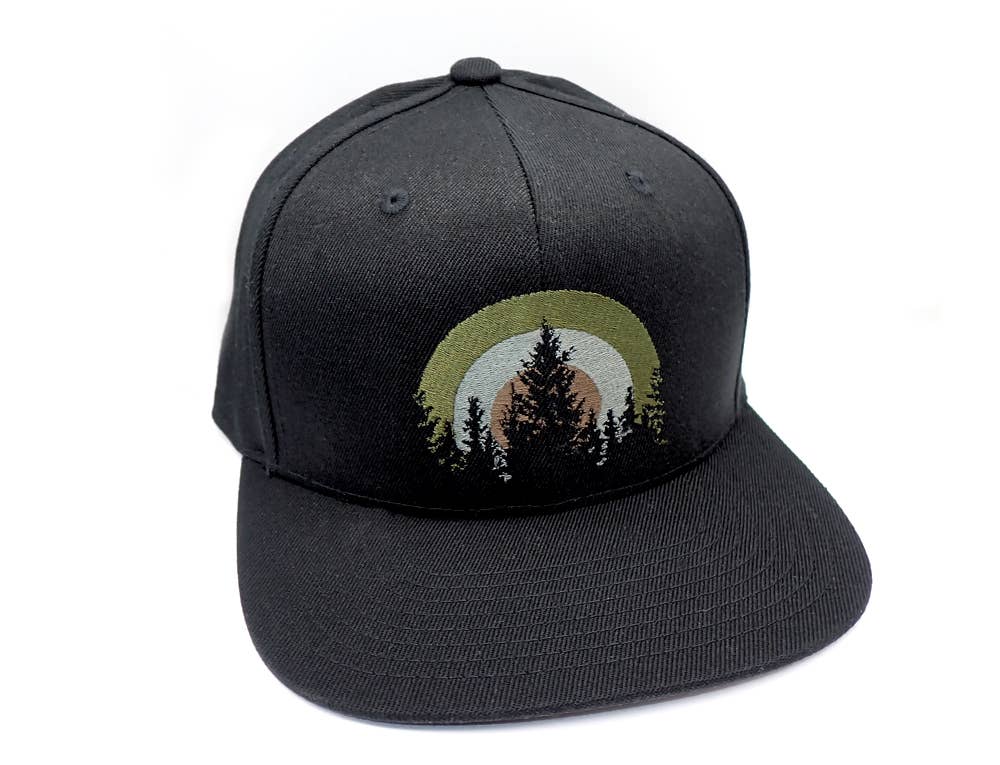 Forest Landscape Hat: Black / S/MFlatbill