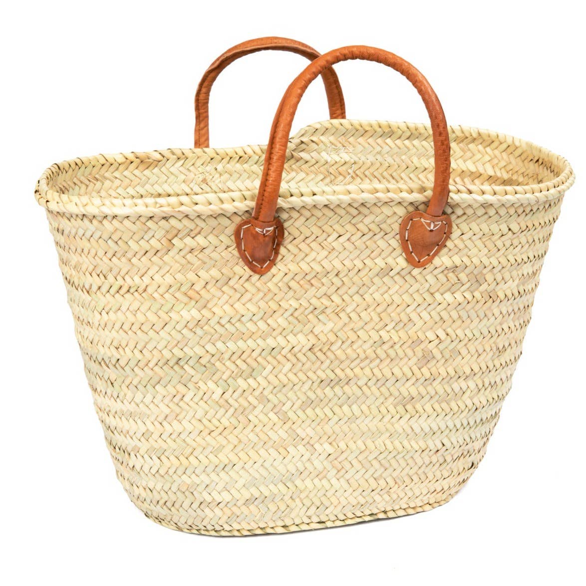 Moroccan Market Basket with Brown Straps, Short