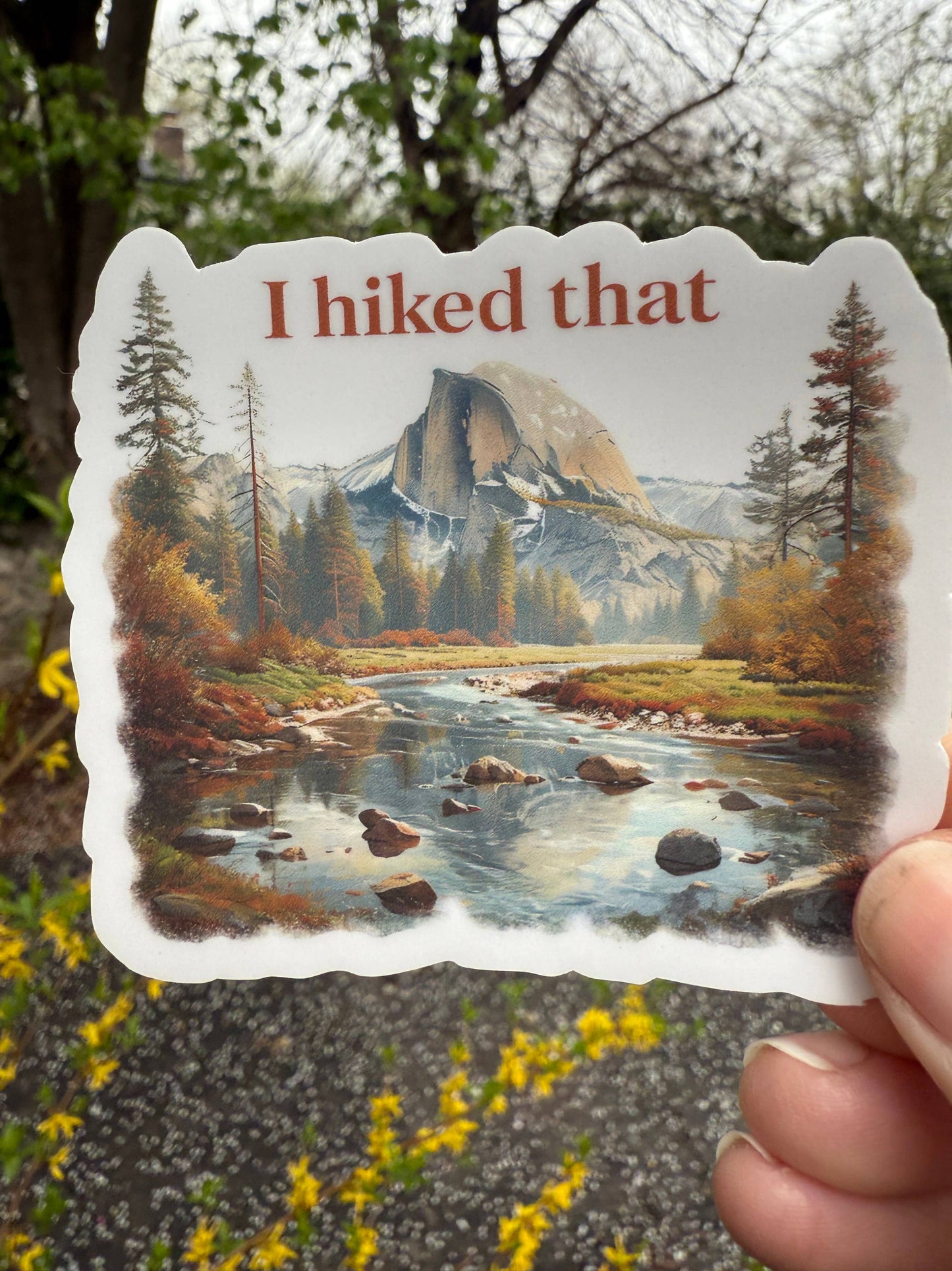 Yosemite National Park Half Dome & Merced River Sticker: Without a Hang Tag / Large 3" Wide