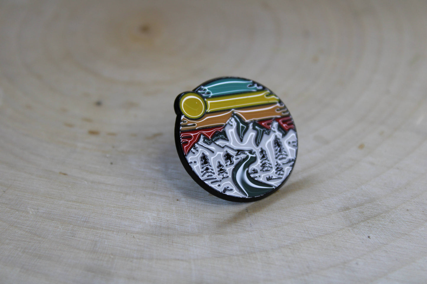 Mountain Roads Enamel and Metal Pin