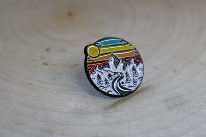 Mountain Roads Enamel and Metal Pin