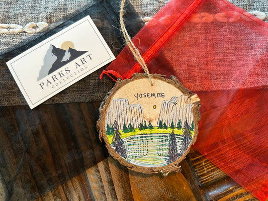 Hand Drawn Yosemite National Park Christmas Ornament Pine