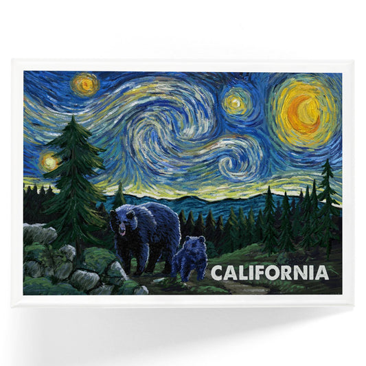 MAGNET California Starry Night Bear & Cub: Magnet