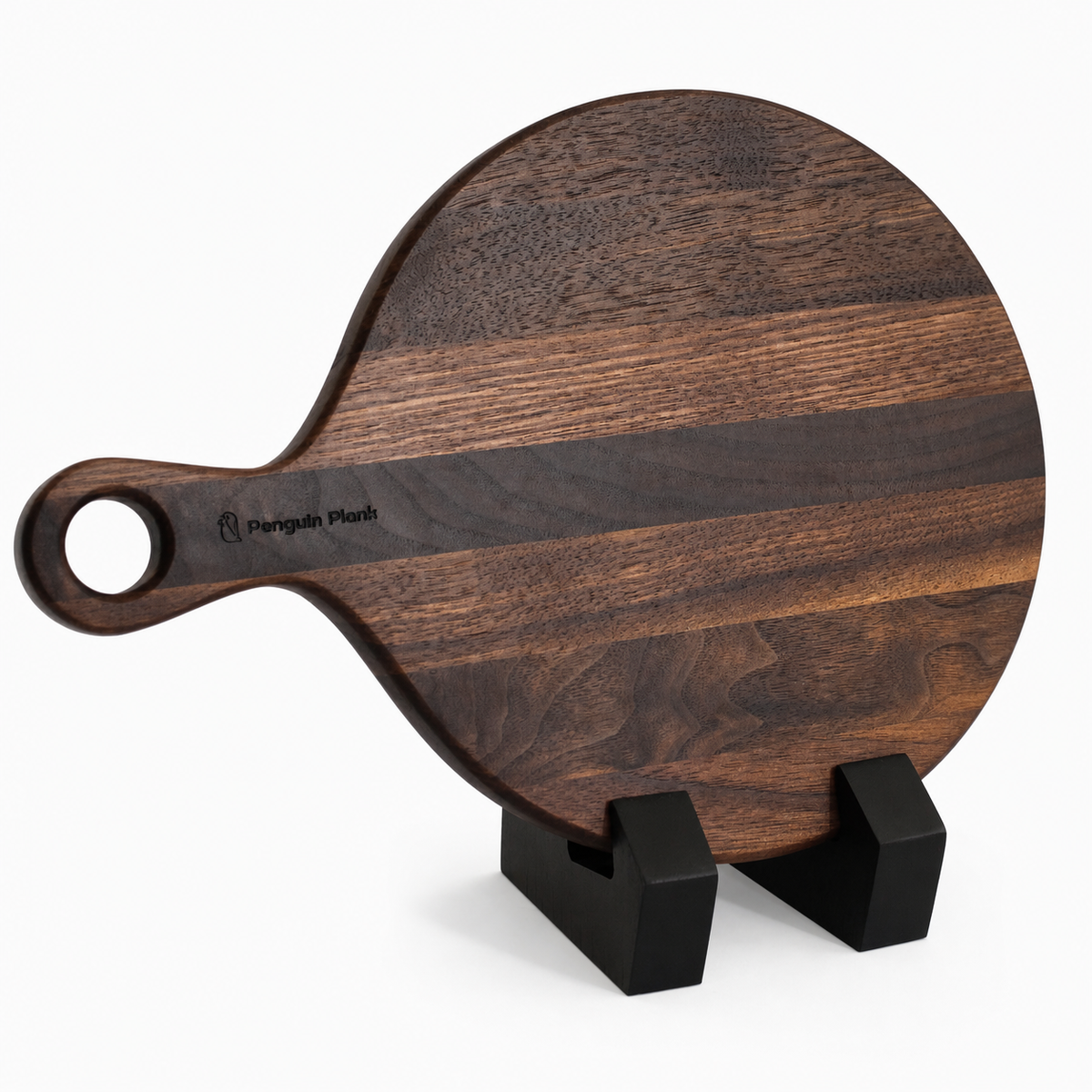Personal Hardwood Cheese Board with Handle – 11" × 8": Hickory