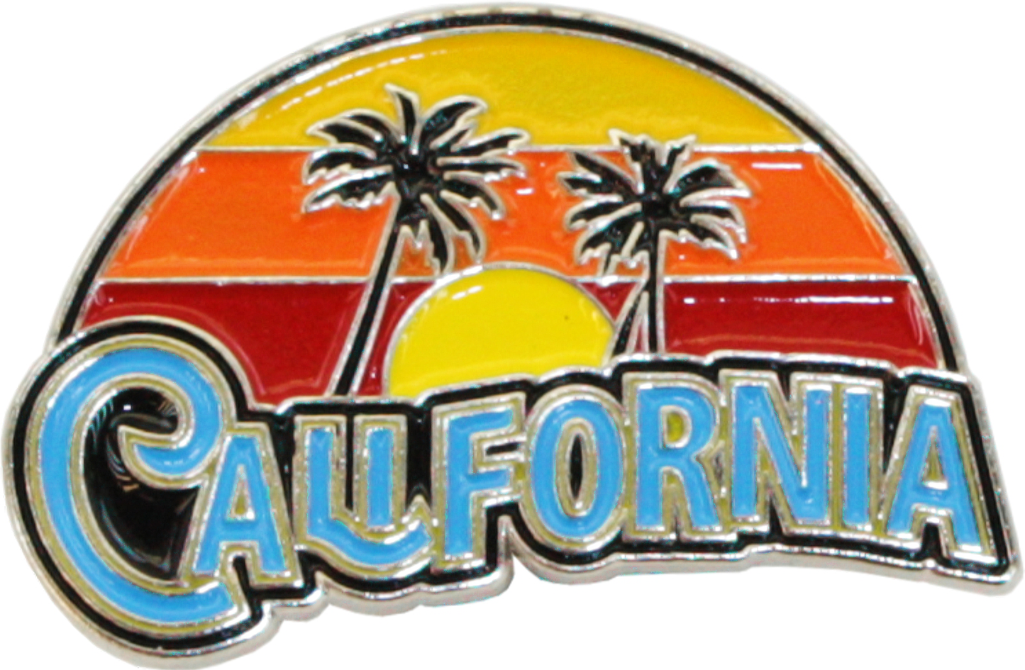 Enamel Pin - California - With Sunset And Palm Trees