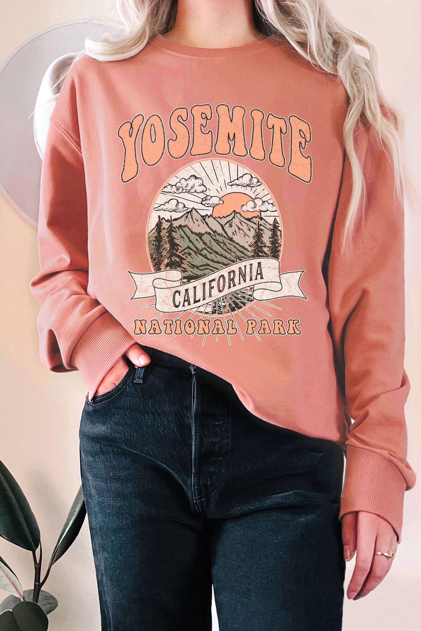 YOSEMITE NATIONAL PARK GRAPHIX TERRY SWEATSHIRTS: OAT