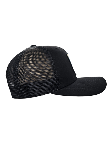 Yosemite Snapback Mesh Trucker Hat w/ National Park Patch: Heather Grey on Black