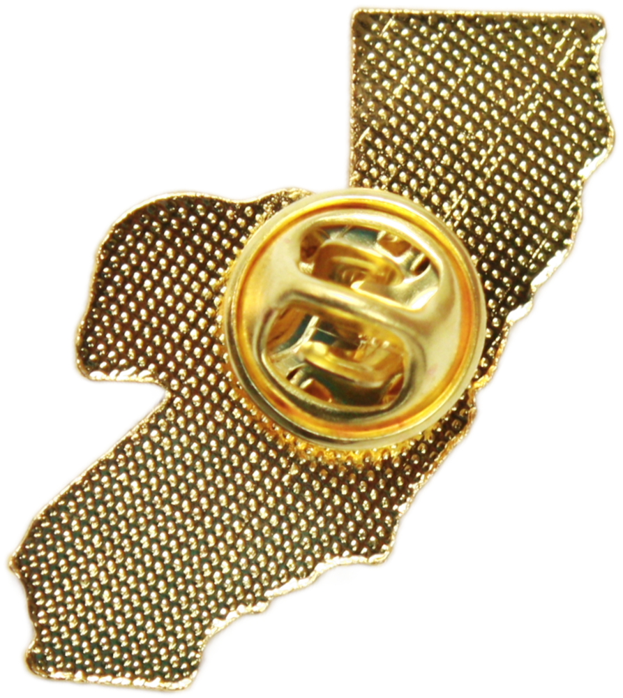 Enamel Pin - California Golden State Bear Borders West Coast