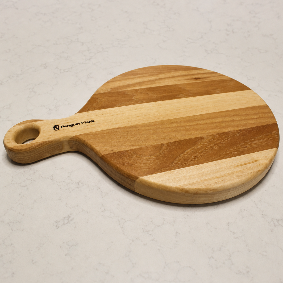 Personal Hardwood Cheese Board with Handle – 11" × 8": Hickory