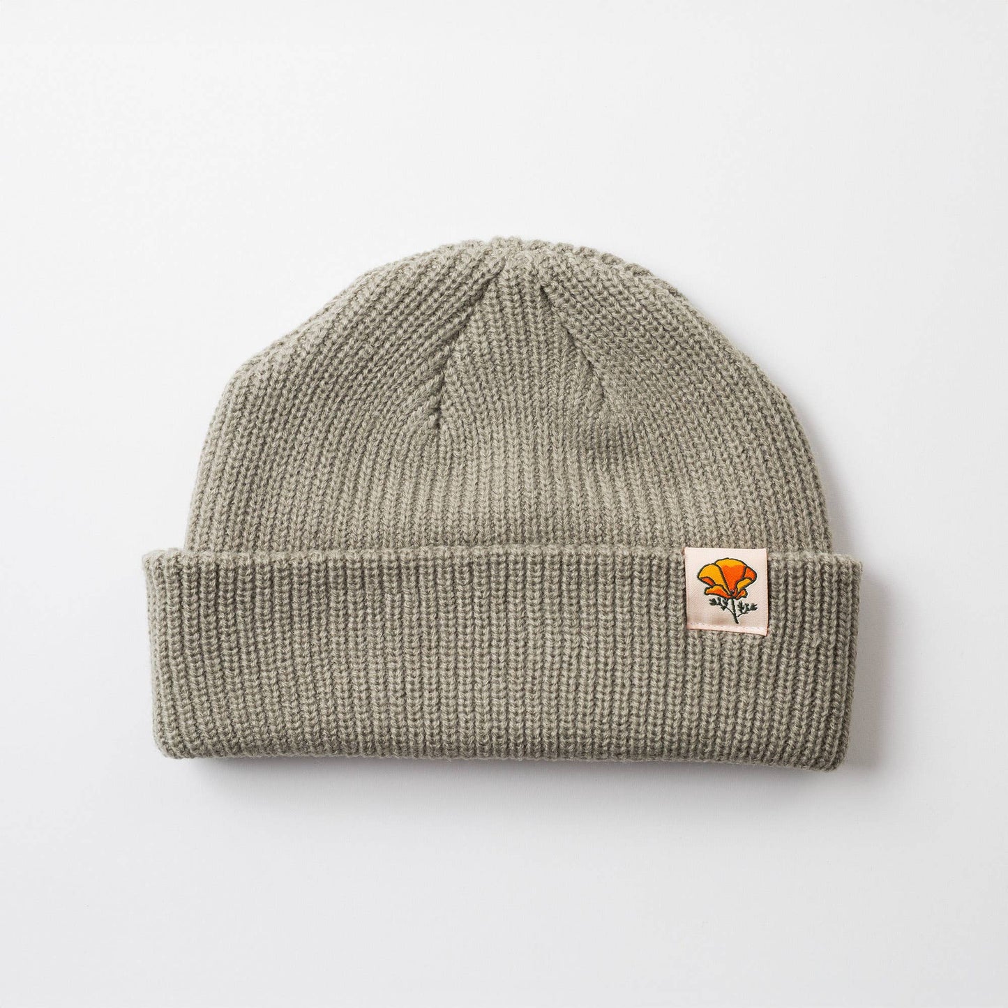 California Poppy Cable Beanie: Eucalyptus