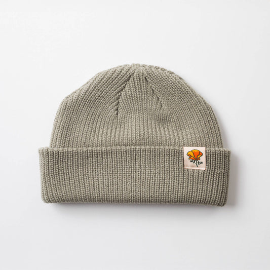 California Poppy Cable Beanie: Eucalyptus