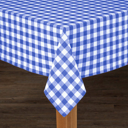 Fabstyles Country Check High-Quality Tablecloth: Blue / 55x55