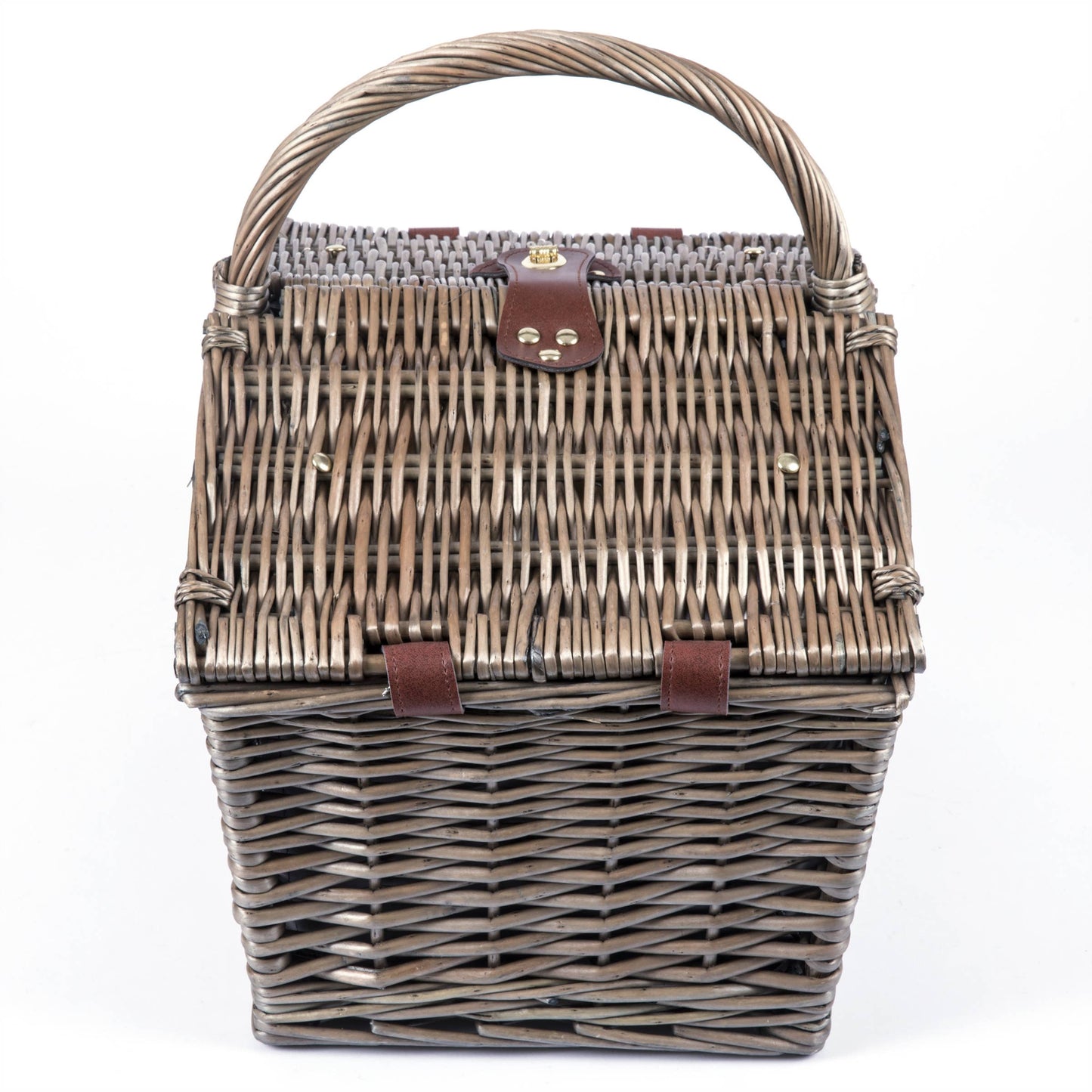 Piccadilly Romantic Picnic Basket for 2 with Picnic Set: Red & White Plaid Pattern