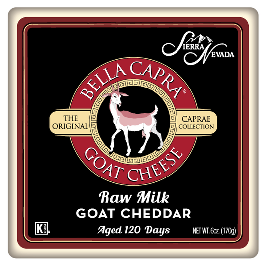 Bella Capra Raw Aged Goat Cheddar 12/6oz squares