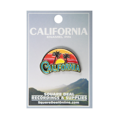 Enamel Pin - California - With Sunset And Palm Trees