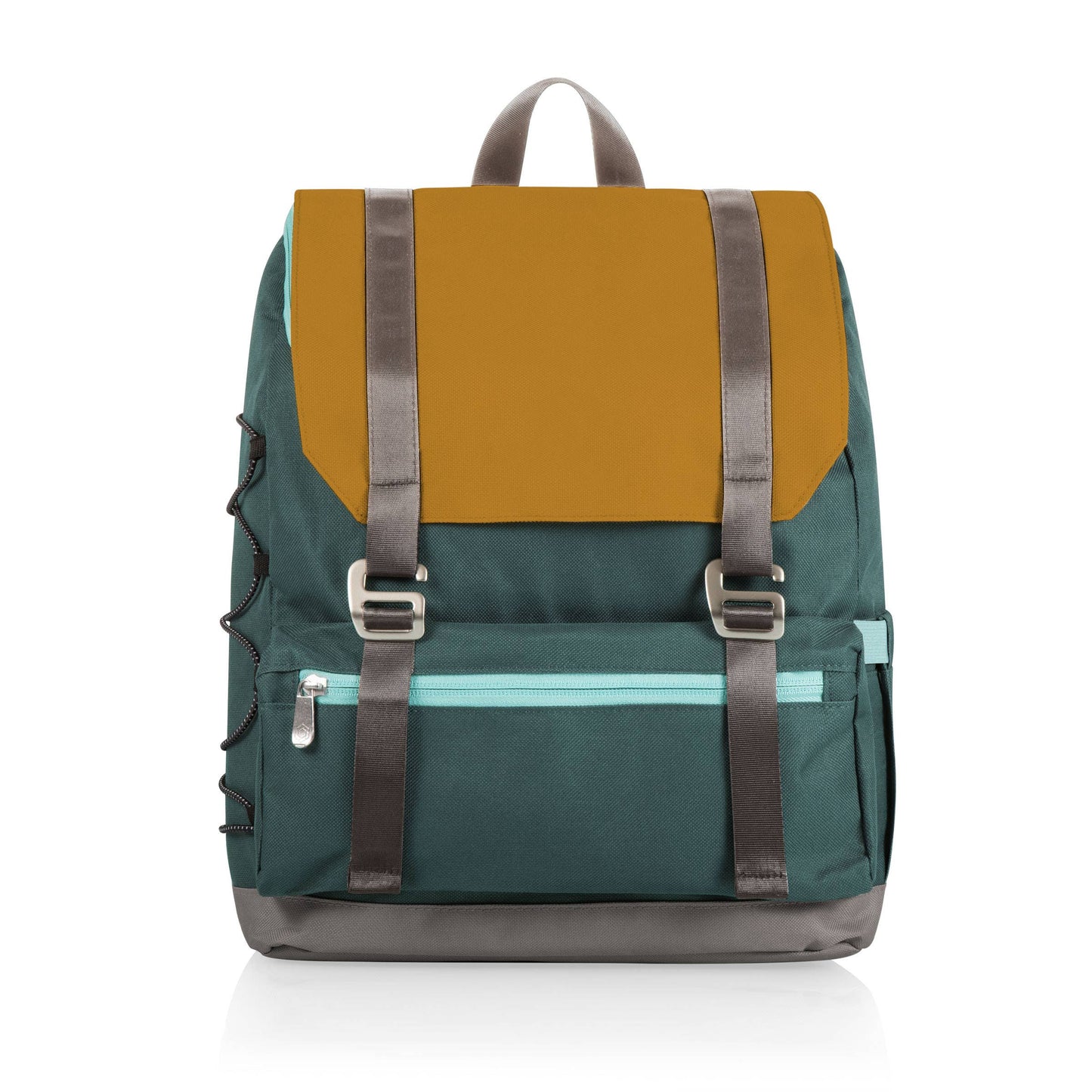 On The Go Traverse Cooler Backpack - Core: Mustard Yellow with Gray & Blue Accents