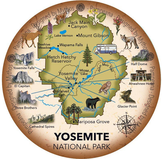 Yosemite Map Ornament