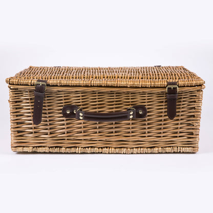 Newbury Picnic Basket - Core: Navy Blue & Burgundy Plaid Pattern