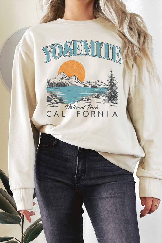 YOSEMITE CALIFORNIA GRAPHIC TERRY SWEATSHIRTS: OAT