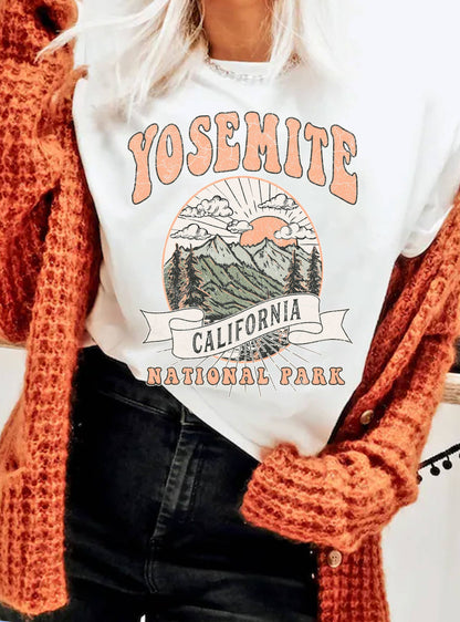 YOSEMITE NATIONAL PARK GRAPHIC TSHIRTS: White