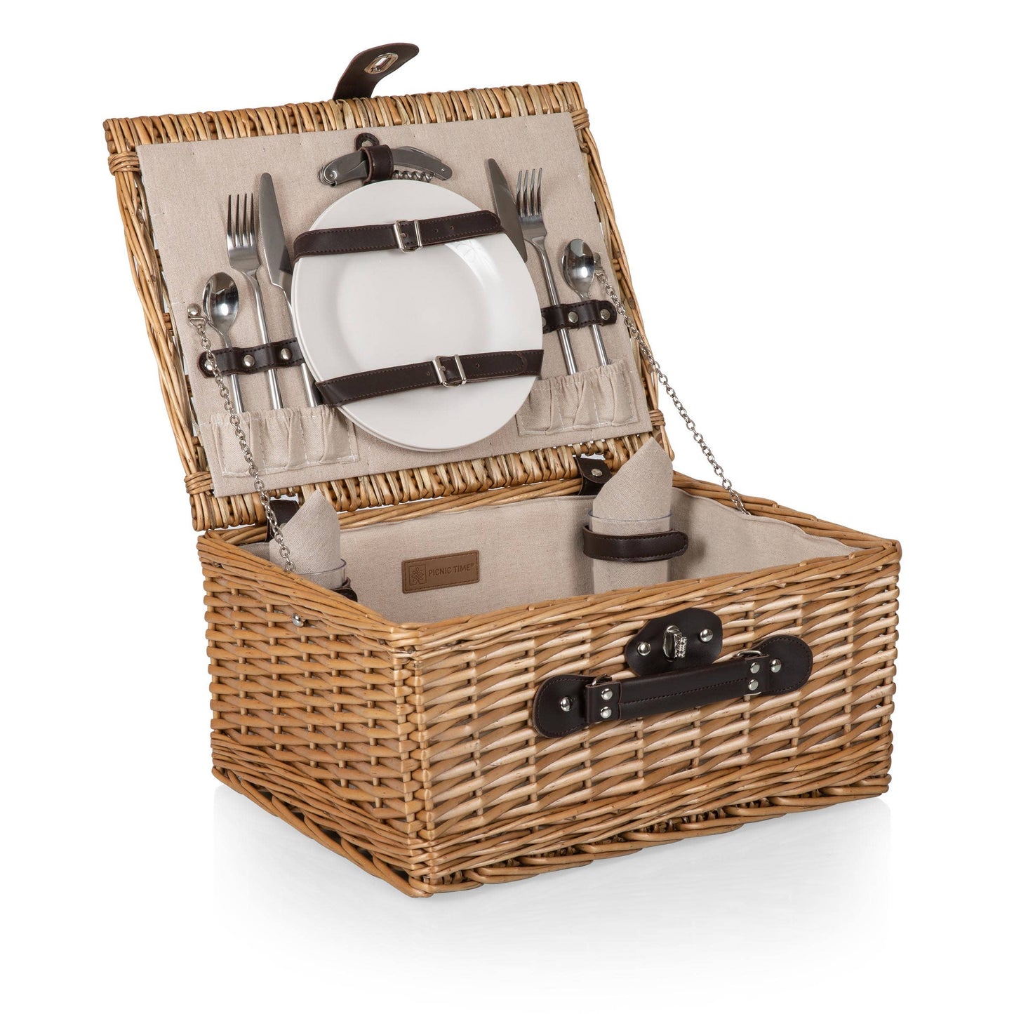 Classic Picnic Basket: Beige Canvas