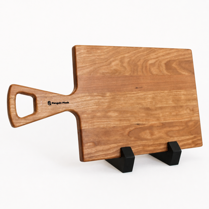 Handmade Hardwood Cheese & Serving Board with Handle – 16" ×: Cherry