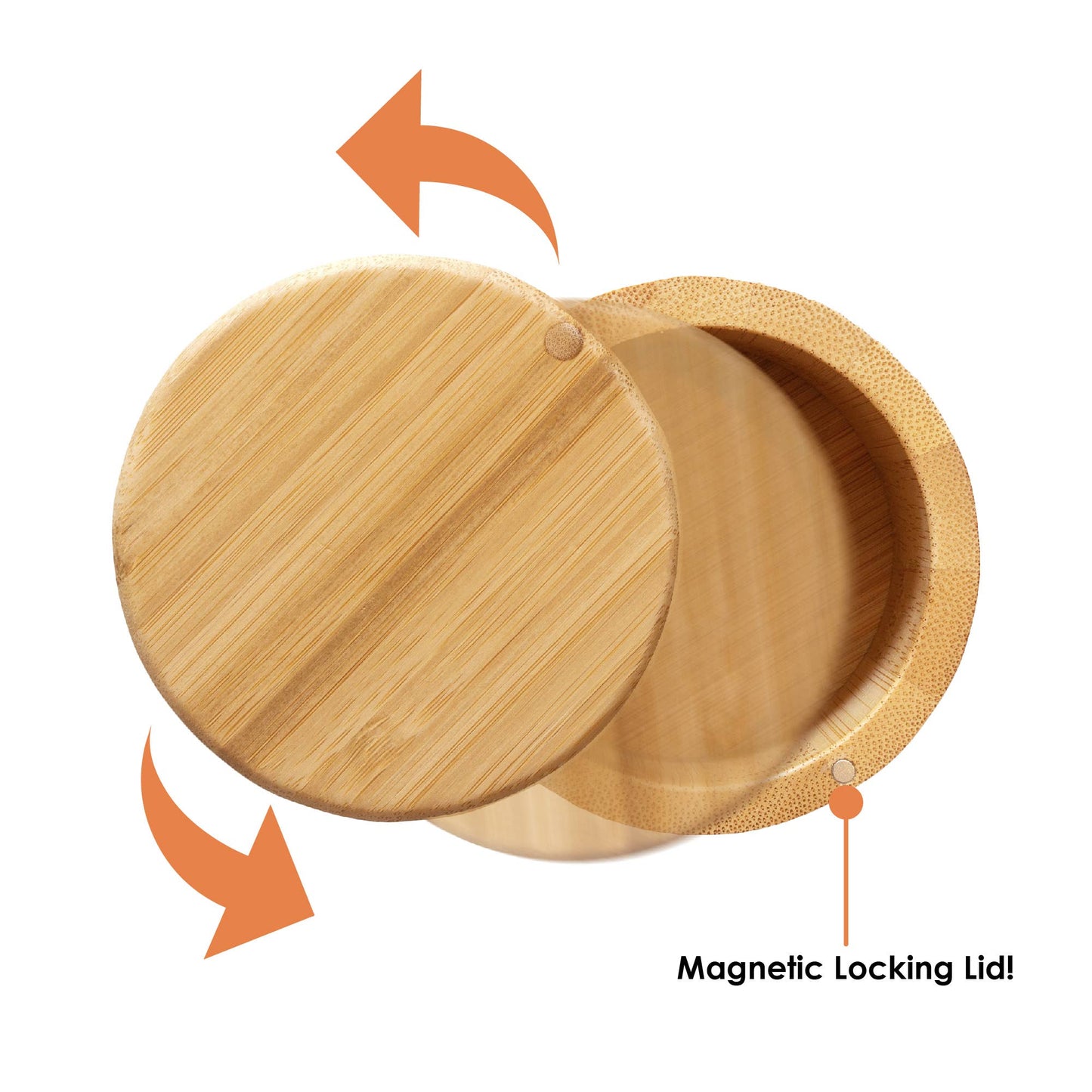 Salt Cellar Spice Storage Box with Magnetic Swivel Lid