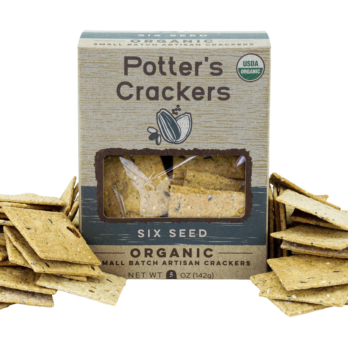 Potter's Crackers Organic Six Seed Crackers - 5 oz