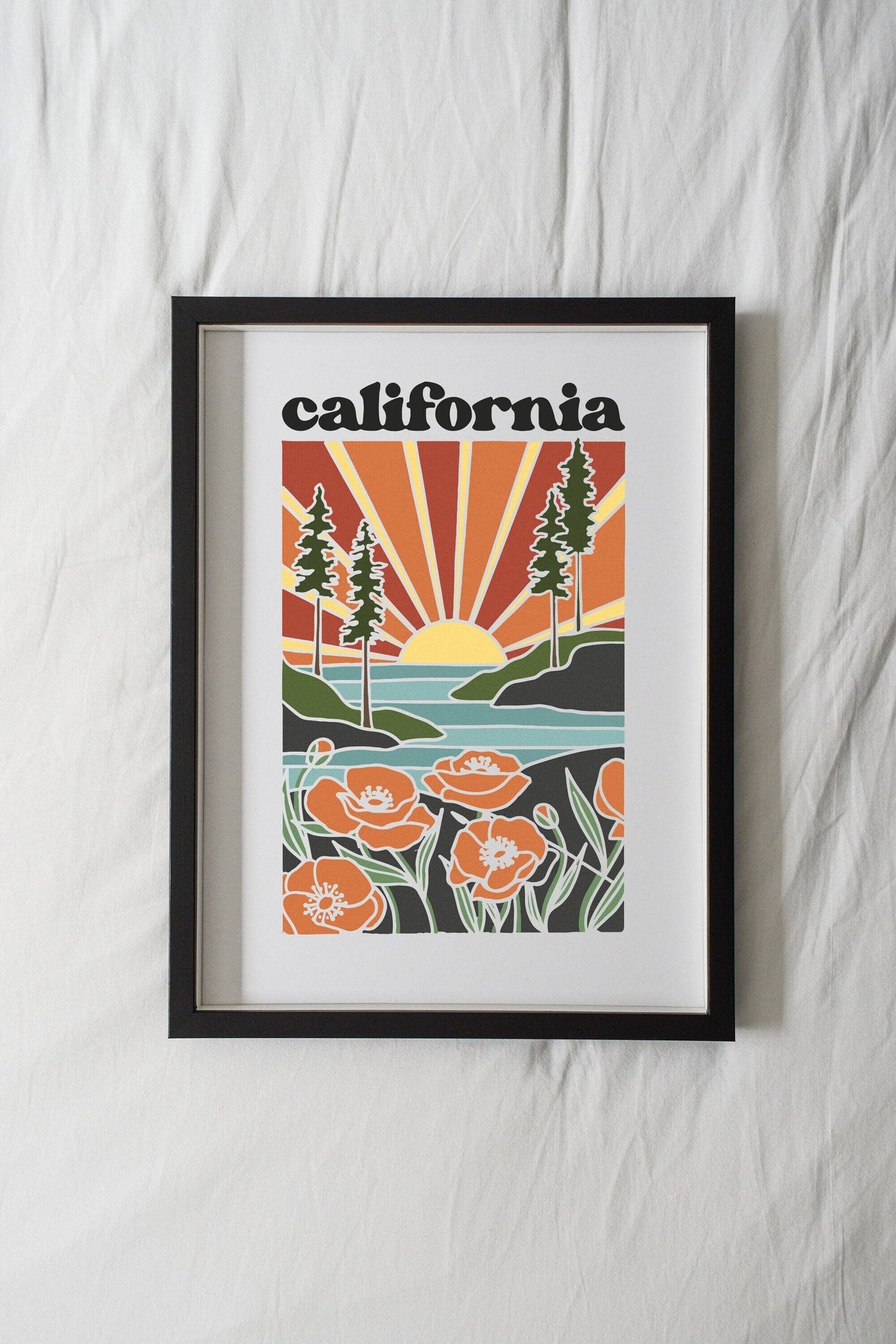 California Art Print | 4 Sizes: 5" x 7"