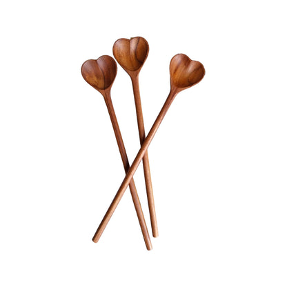 Mini Teak Wood Heart Spoon