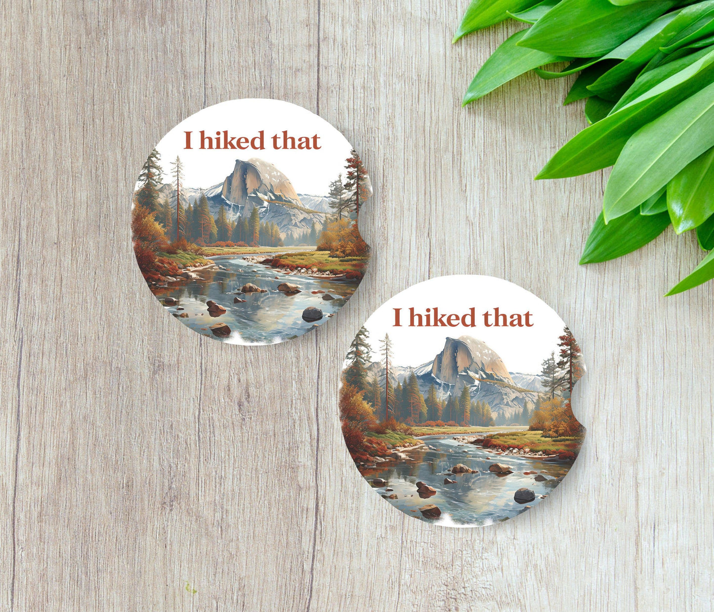 Yosemite Half Dome Neoprene Car Coaster Set: No text on coaster / Single