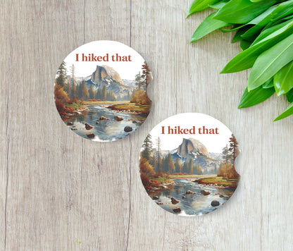Yosemite Half Dome Neoprene Car Coaster Set: No text on coaster / Single