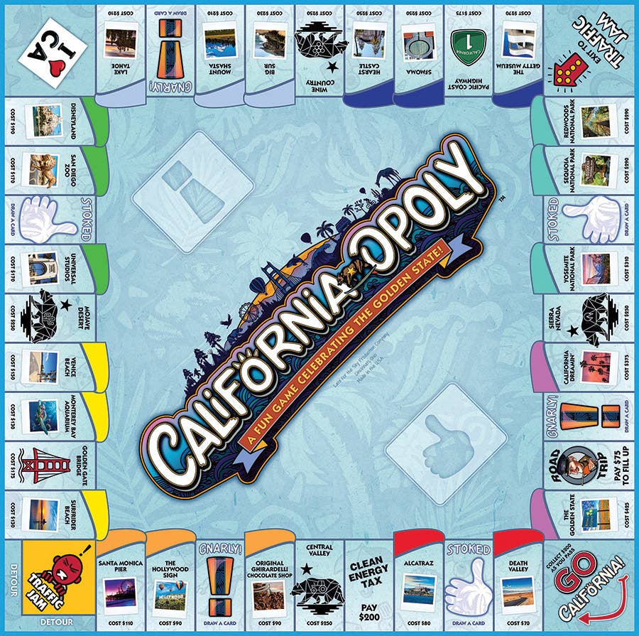 California-Opoly (state) Board Game, by Late for the Sky