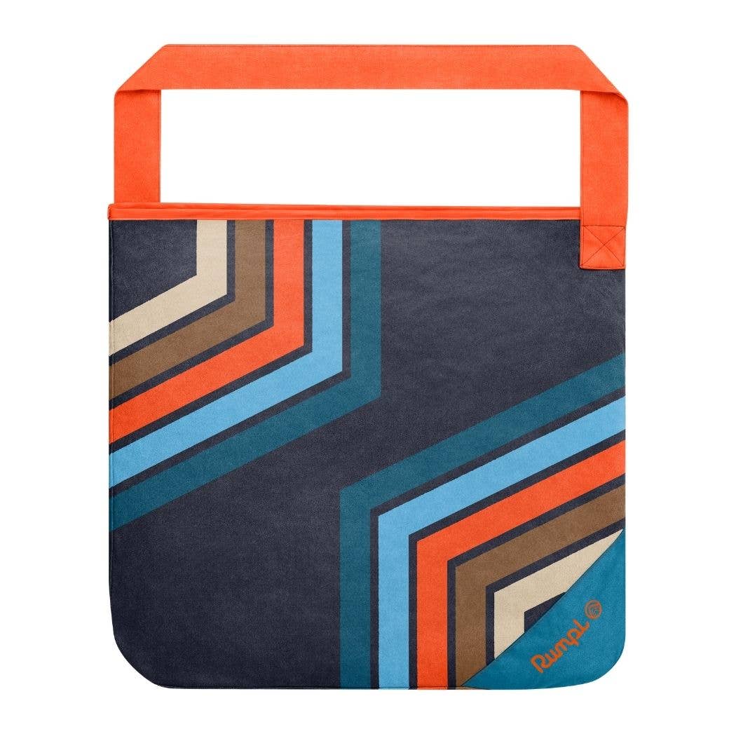 Tech Towel Tote - Midnight Retro Stripes: Double