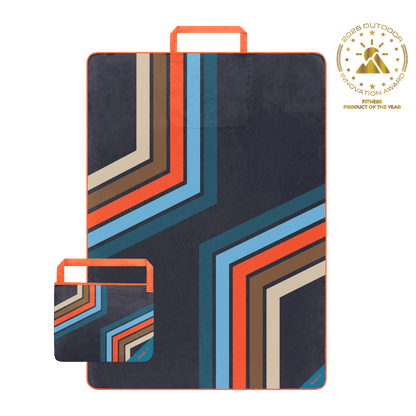 Tech Towel Tote - Midnight Retro Stripes: Double