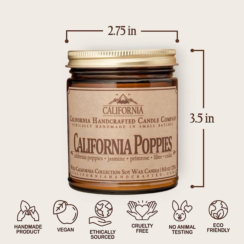 California Poppies Coconut Apricot Jar Candle