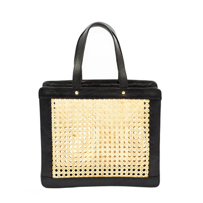 Rattan Leather Tote Bag