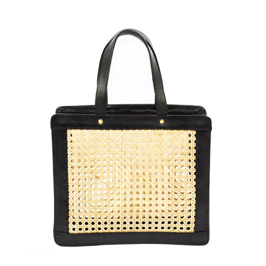 Rattan Leather Tote Bag