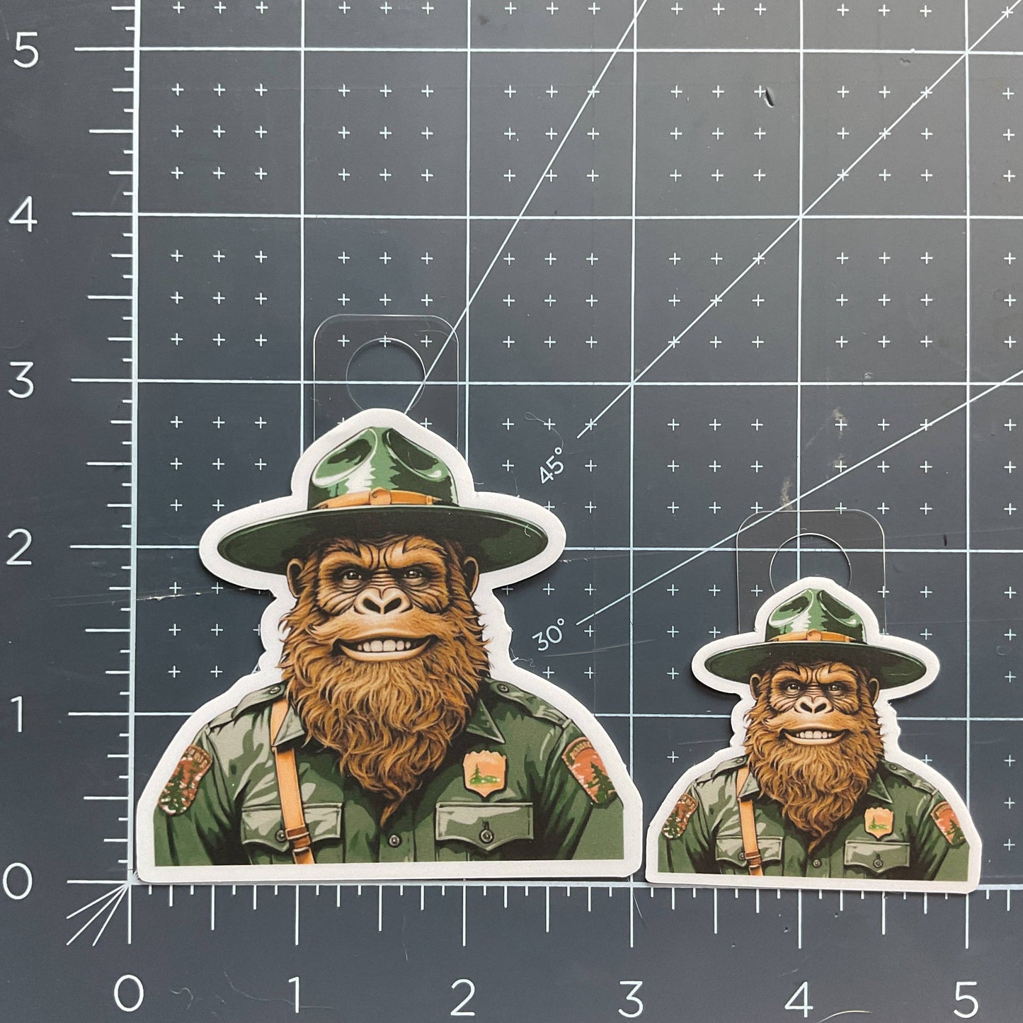 Happy Park Ranger Sasquatch or Bigfoot Vinyl 3" Sticker: No Hang Tag Added / Small 2" Sticker