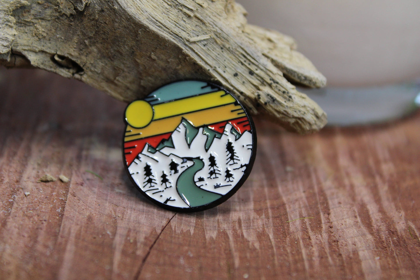 Mountain Roads Enamel and Metal Pin