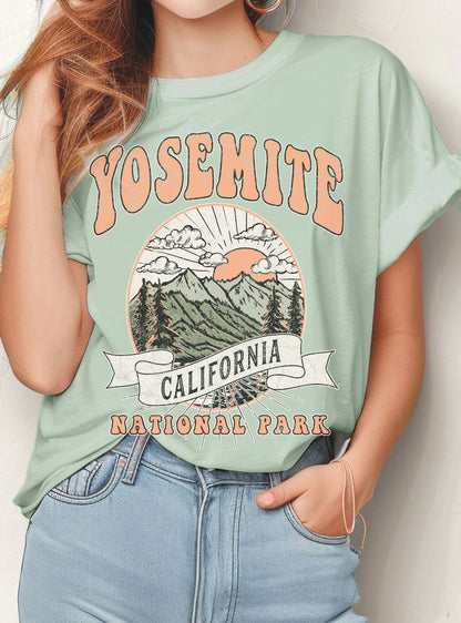 YOSEMITE NATIONAL PARK GRAPHIC TSHIRTS: White