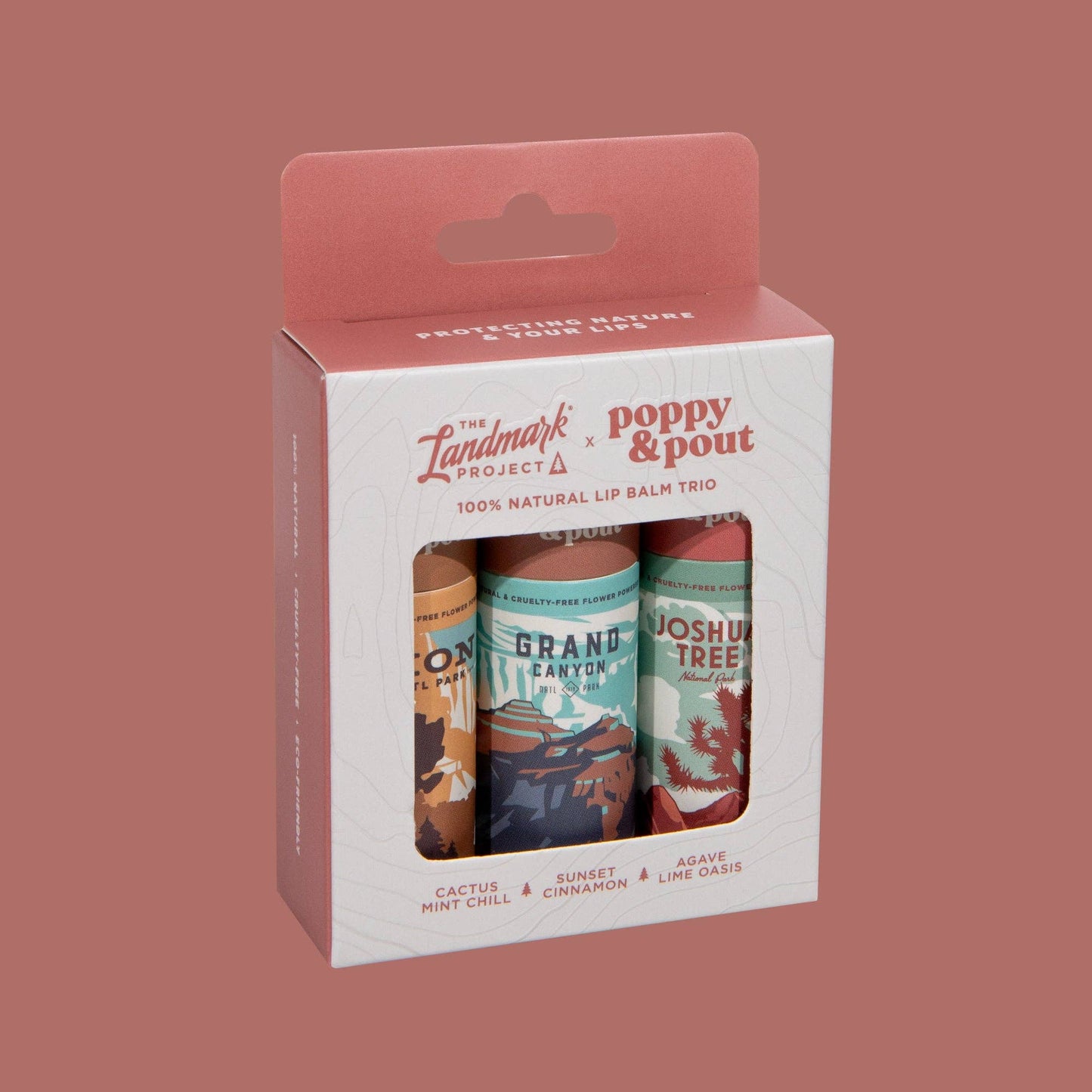 Poppy & Pout x The Landmark Project: Lip Balm Gift Set Trio (Desert): Warm