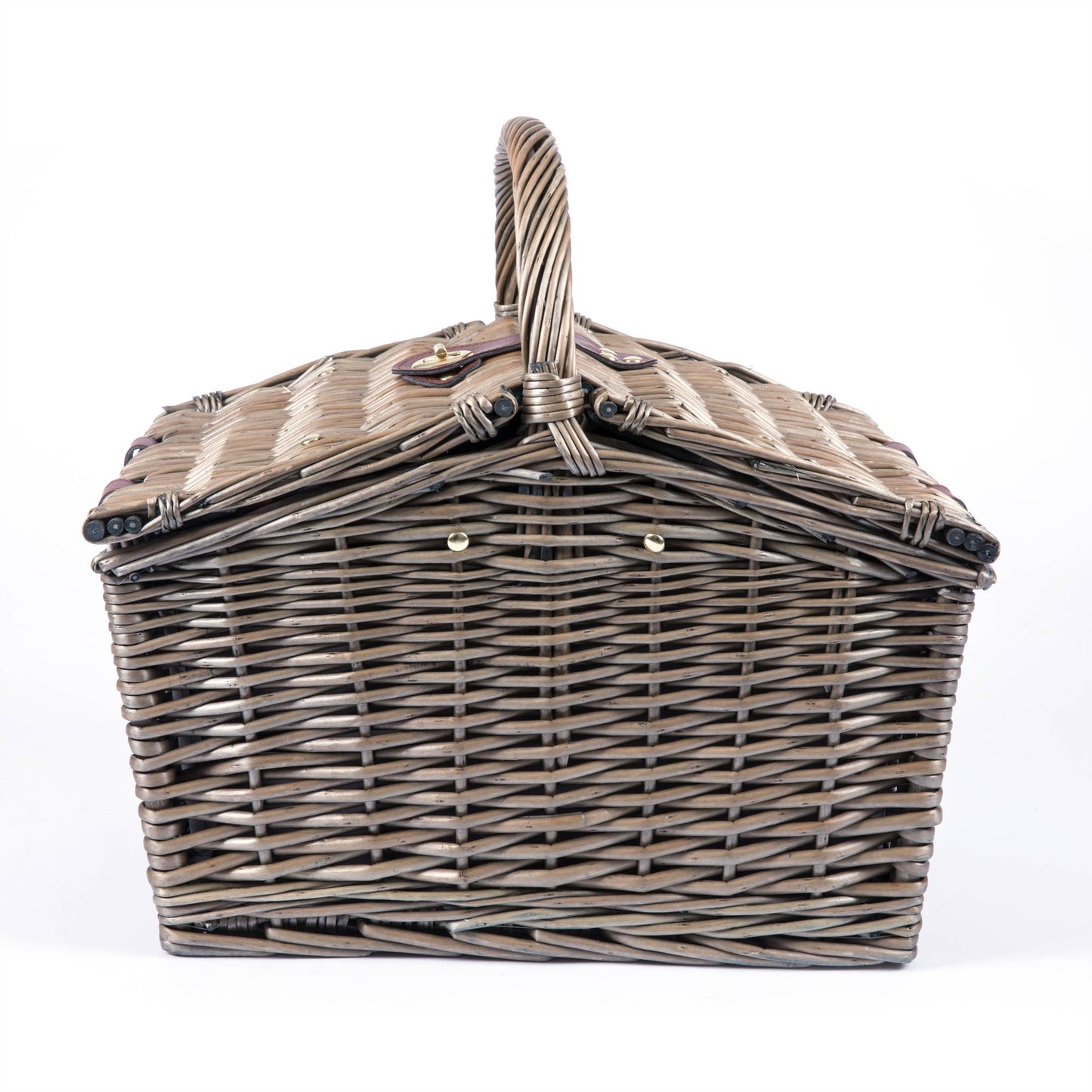 Piccadilly Romantic Picnic Basket for 2 with Picnic Set: Red & White Plaid Pattern